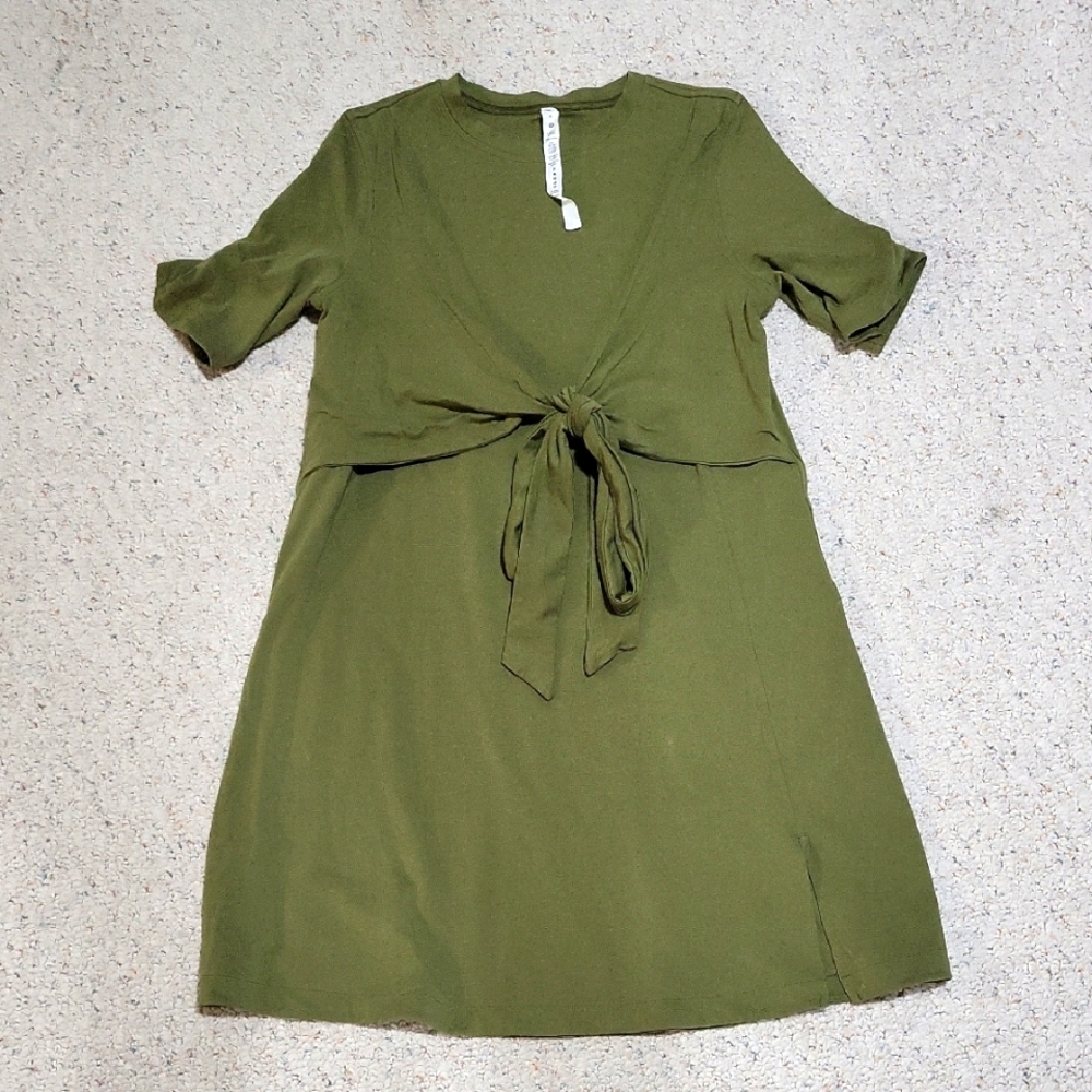 Lululemon Olive Green Tie-Front Dress